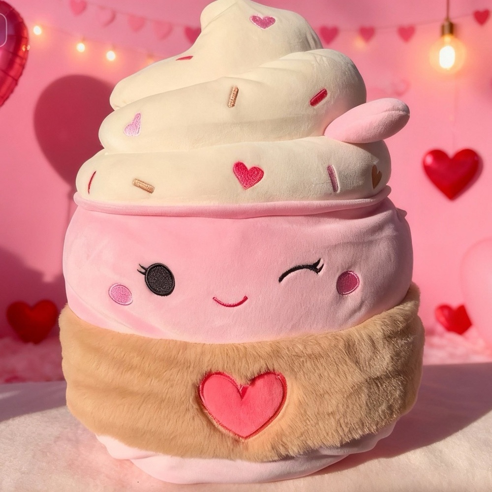 Squishmallows‎ Pink and Cream Stuffed Animal